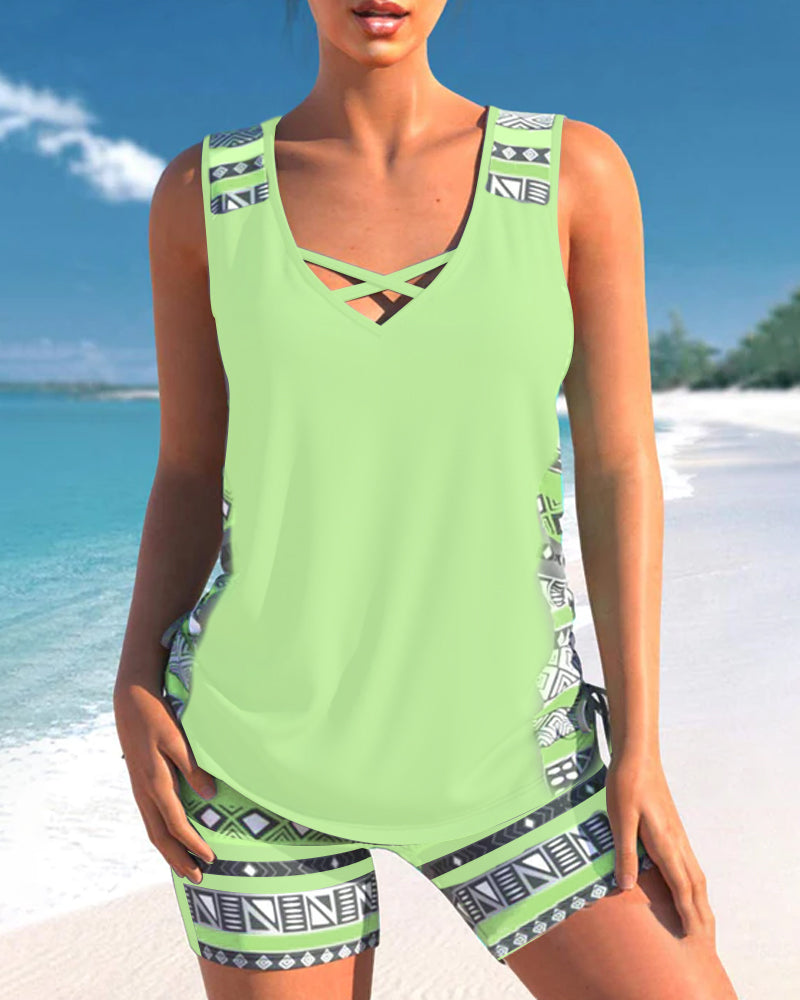 Hailey | Tankini Featuring Geometric Print