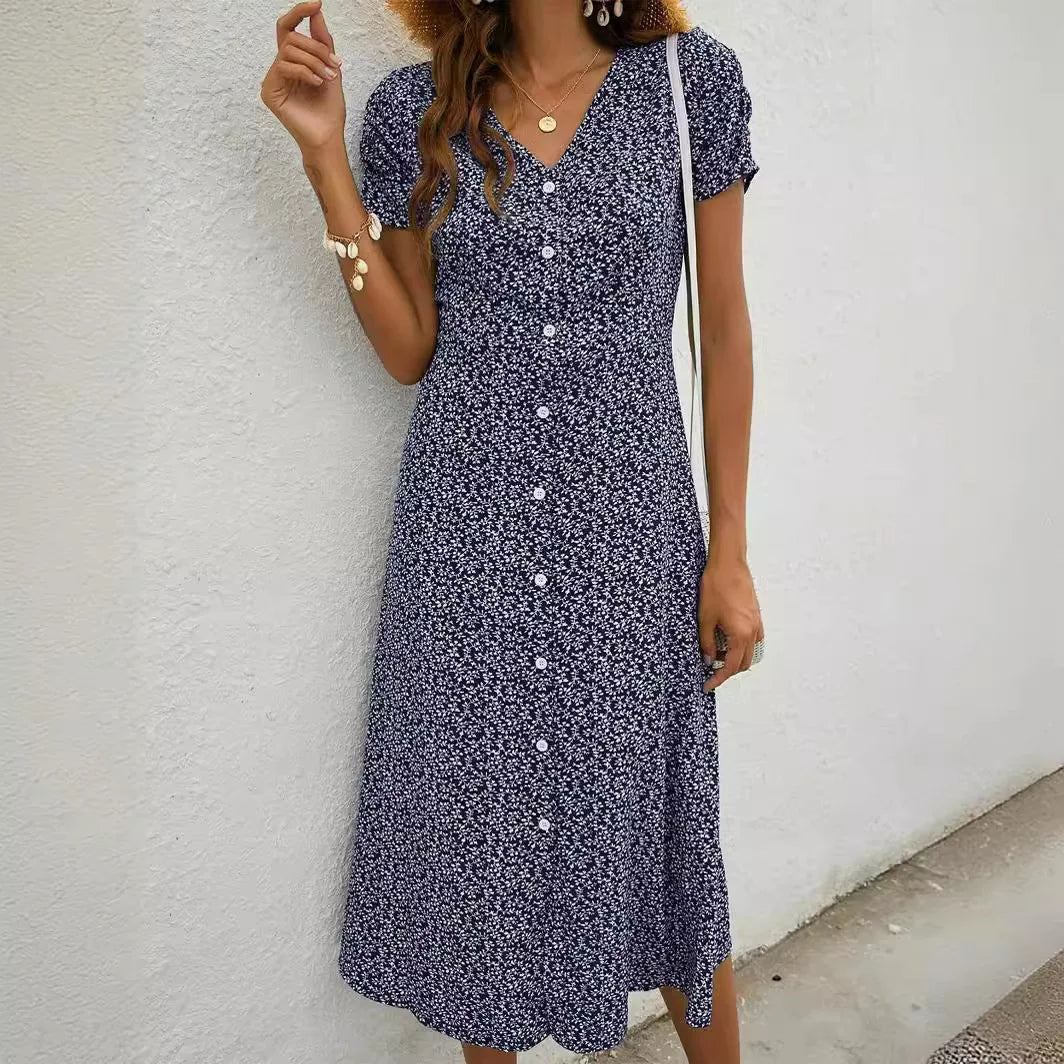 Emma | Floral V-Neck Dress