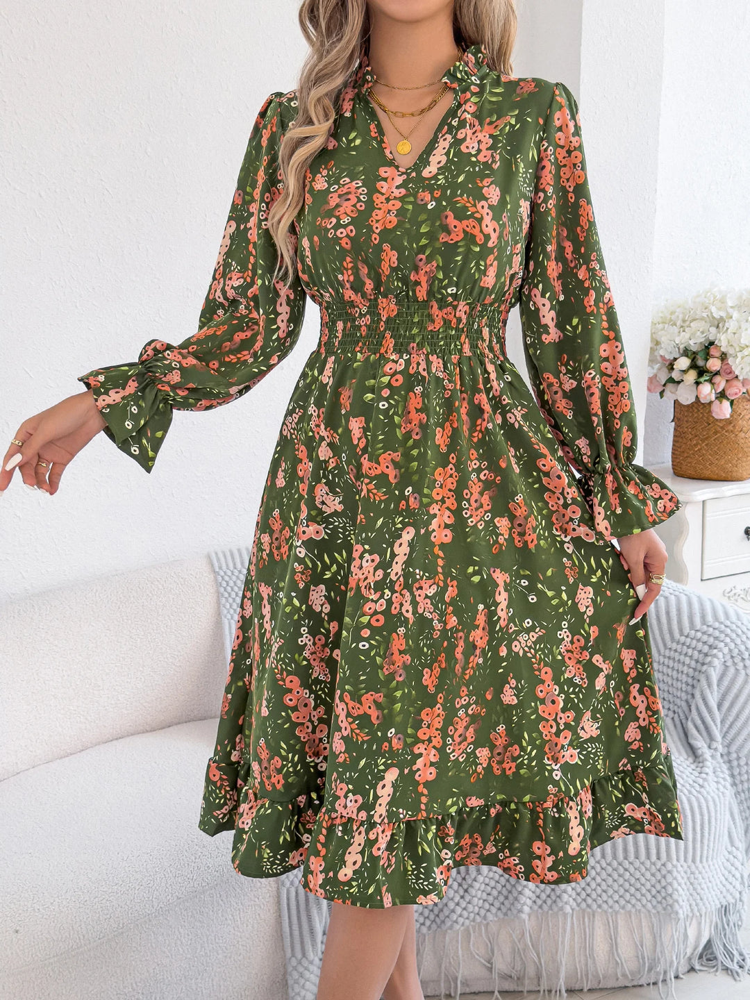 Denise |  V-Neck Floral Dress