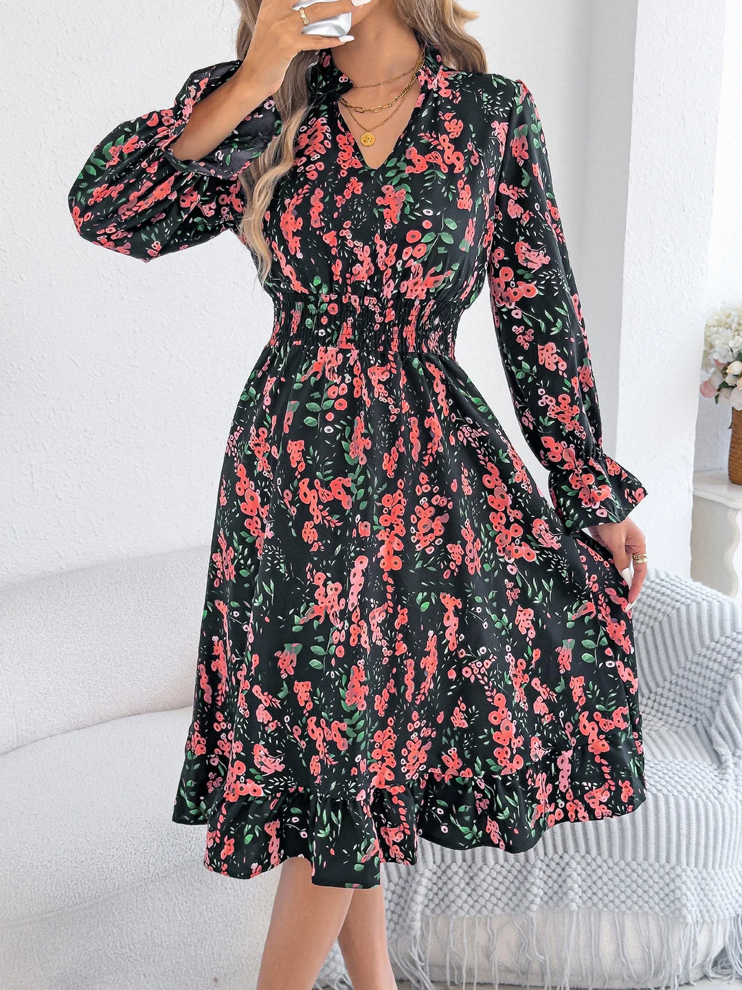 Denise |  V-Neck Floral Dress