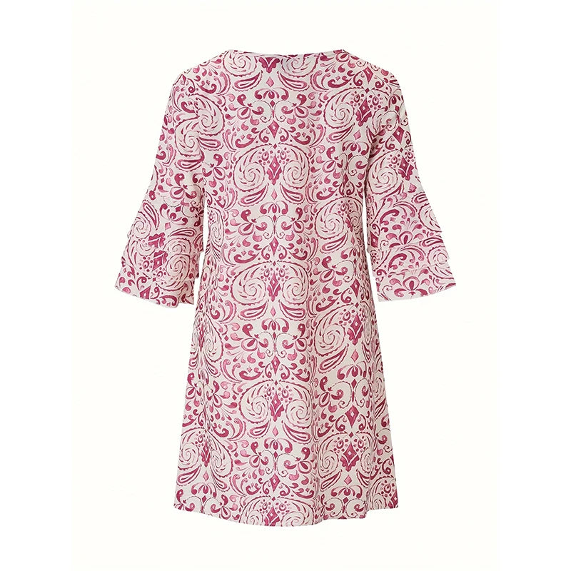 Isa | Pattern V-Neck Dress