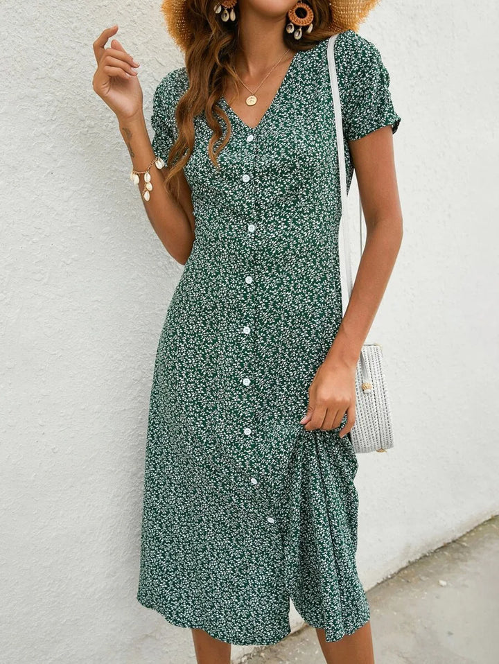 Emma | Floral V-Neck Dress