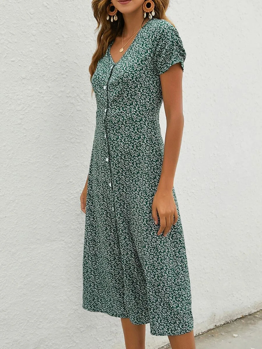 Emma | Floral V-Neck Dress