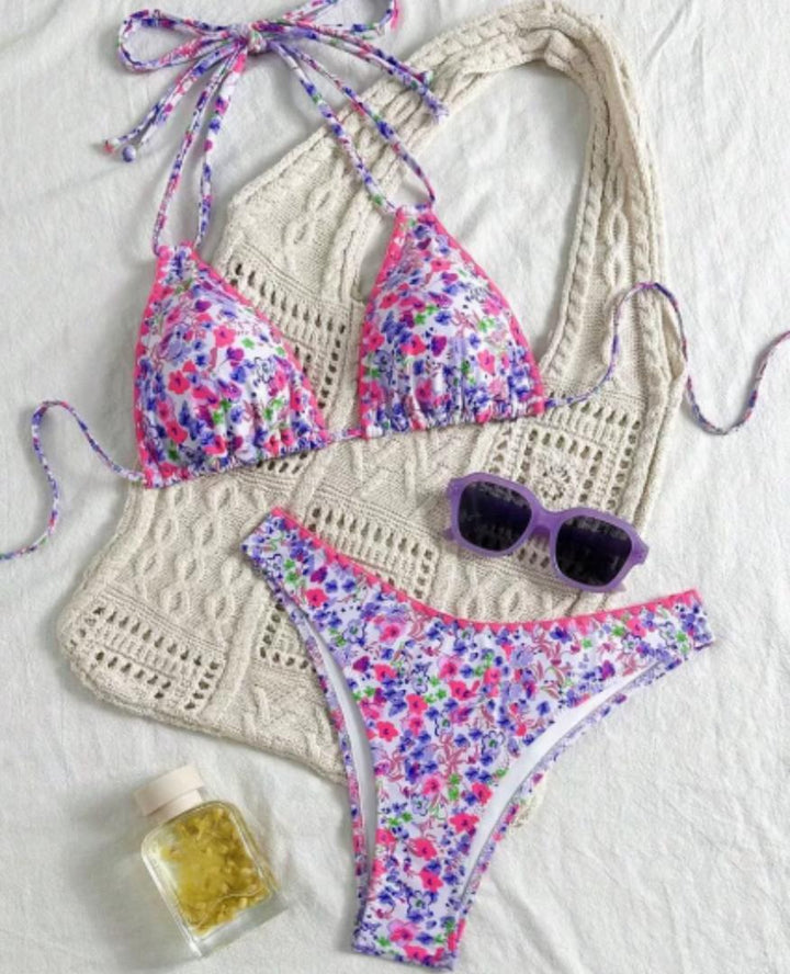 Stella | Vibrant Lace Neck-Tie Bikini